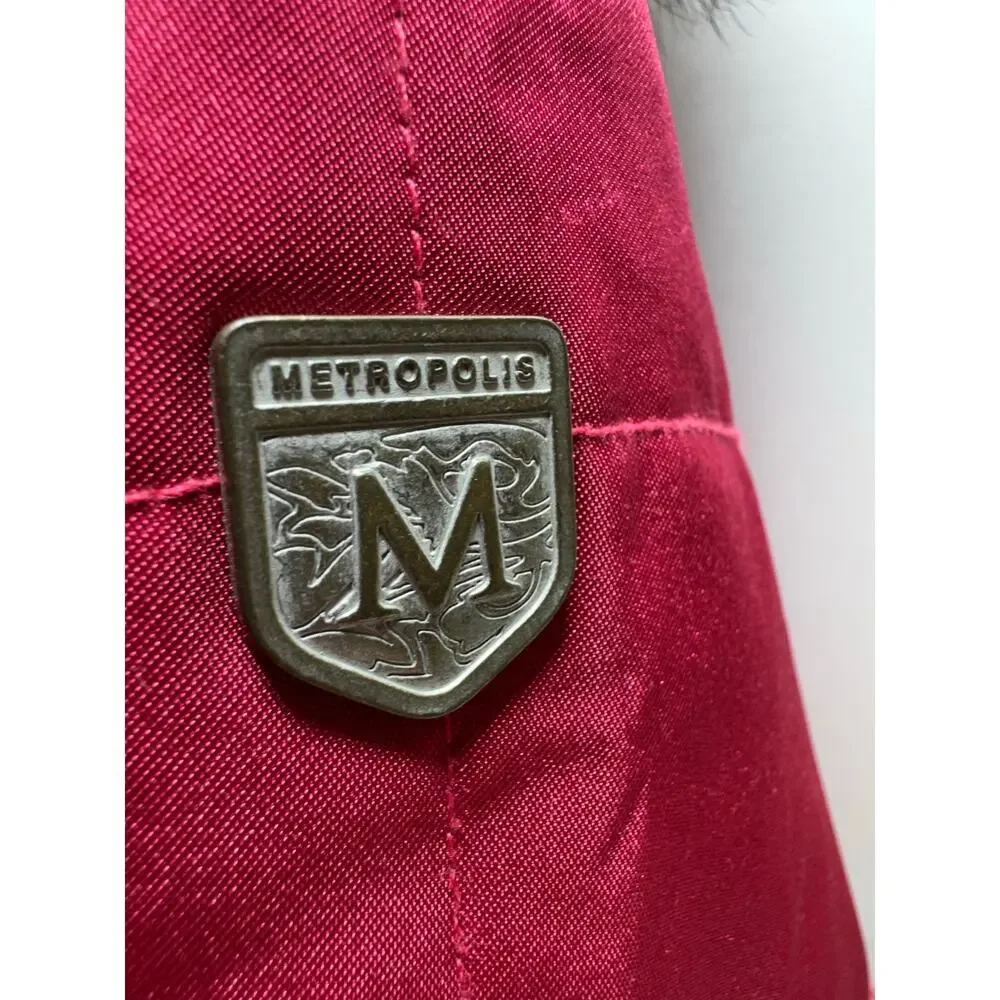 Metropolis Legacy Couloir Women’s Ski Parka Sz 10 Red Faux Fur Hood Full Zip